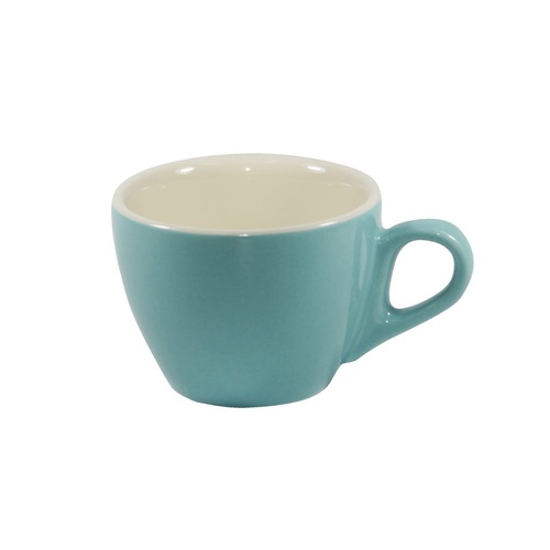 Brew-Teal/White Large Flat White Cup 220Ml x 6