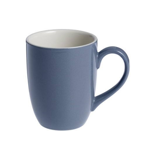 Brew-Steel Blue/White Mug 380Ml x 6