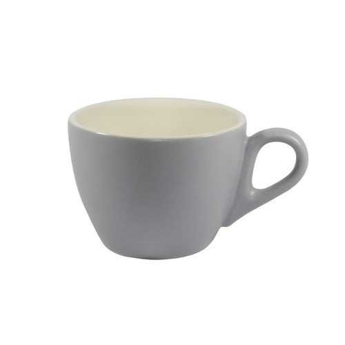 Brew-Silver Ice/White Matt Large Flat White Cup 220Ml x 6