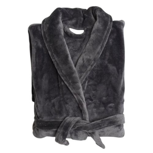 Deluxe Microfibre Bathrobe Charcoal