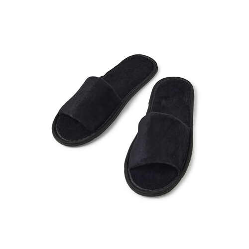 25 x Black Open Toe Hotel Slipper With White Sole 28cm