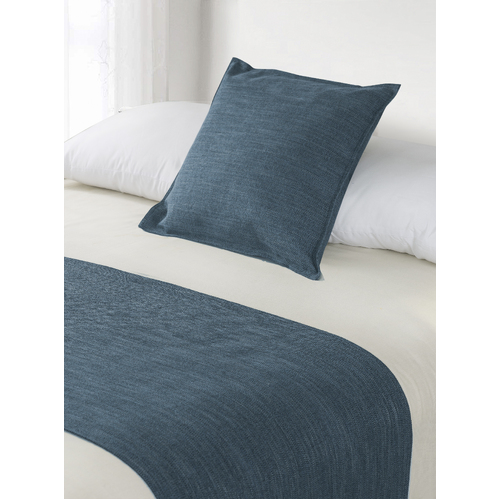 “Linen Look” Square Cushion - Marine Blue