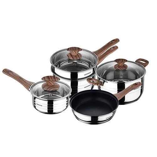 Bergner Granito Stainless Steel 5 Piece Saucepan Set
