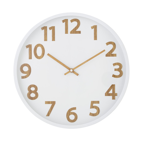 Langridge Wall Clock White/Natural 35.6. x 4.3 x 35.6
