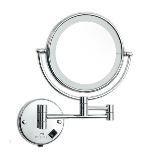 Dolphy LED Magnifying Mirror Wall Mount - Silver 5X Magnifier