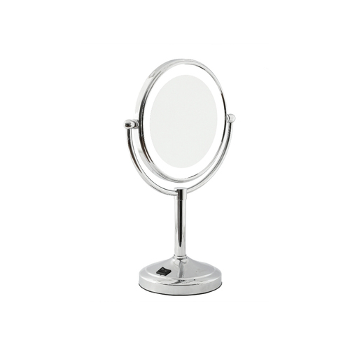 LED Magnifying Makeup Mirror Tabletop - Silver 5X Magnifier