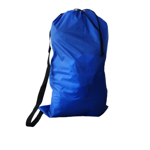 Shoulder Strap Tall Polyester Laundry Bag Blue