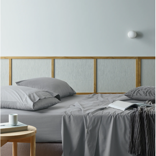 Natural Sleep Recycled Cotton and Bamboo Split King Sheet Set Silver