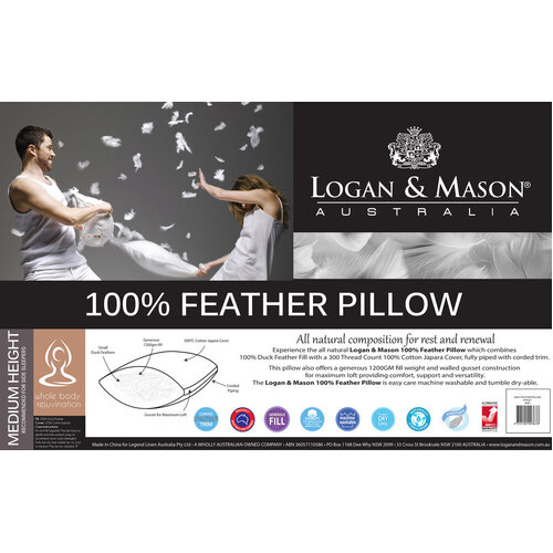 100% Feather Pillow - Logan & Mason
