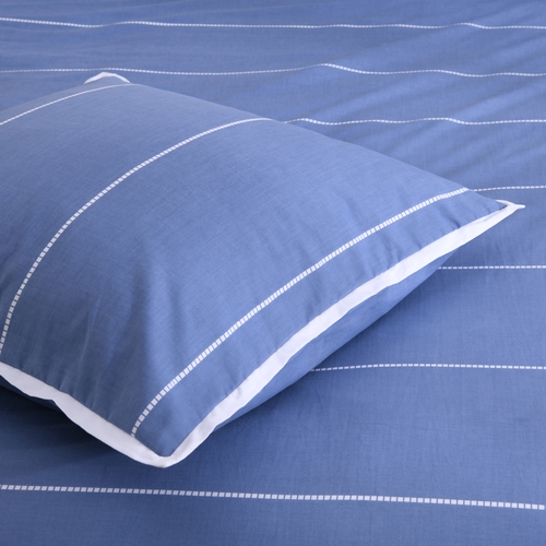 European Pillowcase Calista Indigo Blue Striped