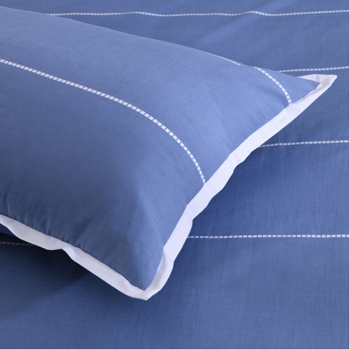 Standard Pillowcase Pair Calista Indigo Blue Striped 