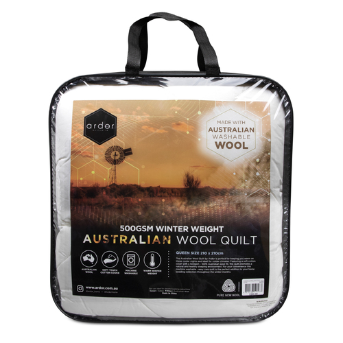 Super King Ardor Australian Wool 500gsm Quilt