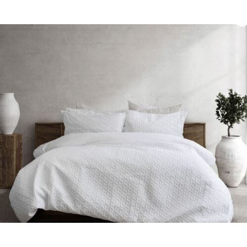 Double Ardor Leonardo Quilt Cover Set White