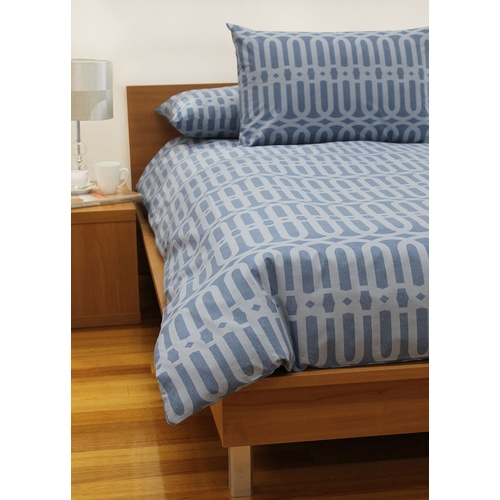 Linx Quilt Cover King Single - Denim