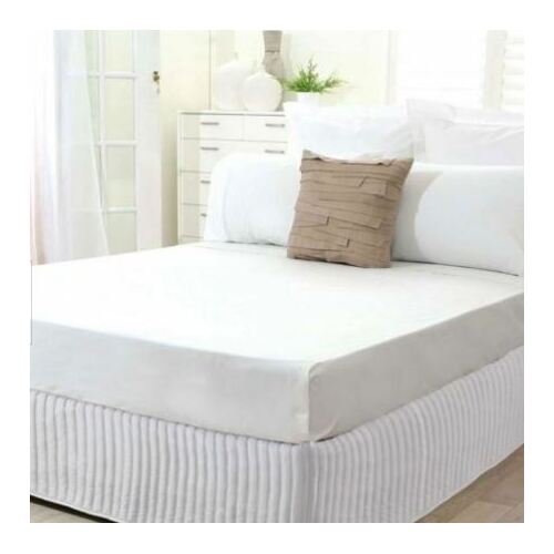King White Quilted Bed Valance 