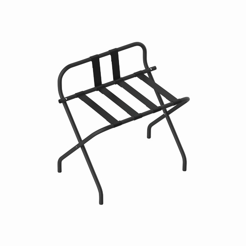 Black Strapped Luggage Rack with back