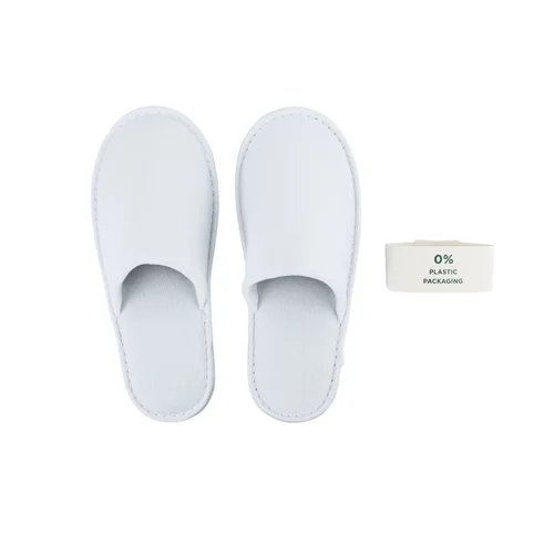 Closed Toe Velour 28cm White Hotel Slipper x 25 Pairs
