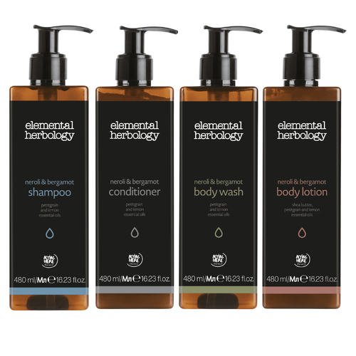 Elemental Herbology 480ml Shampoo, Conditioner, Body Wash & Body Lotion
