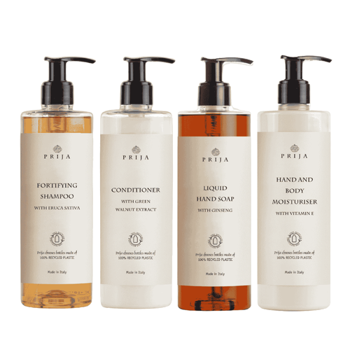 Prija Fortifying Shampoo, Conditioner, Liquid Hand Soap and Hand & Body Moisturiser 380ml