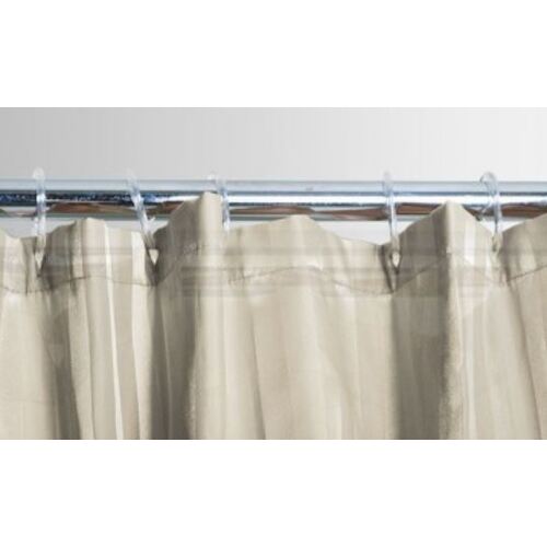 Shower Curtain Satin Stripe Natural w/ Hooks