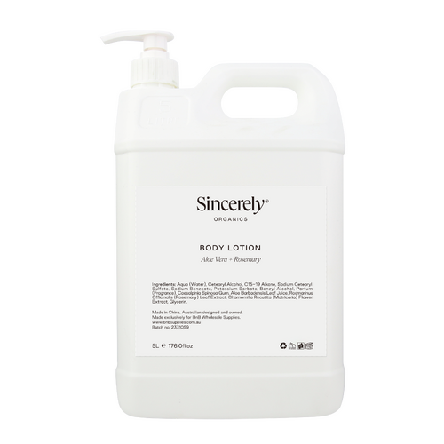 Sincerely Organics 5 Litre Hand + Body Lotion