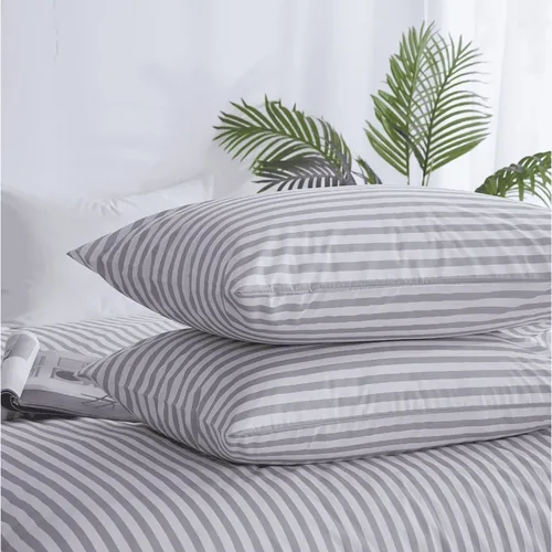 Standard Pillowcase Sorrento Stripe Pewter - Twin Pack