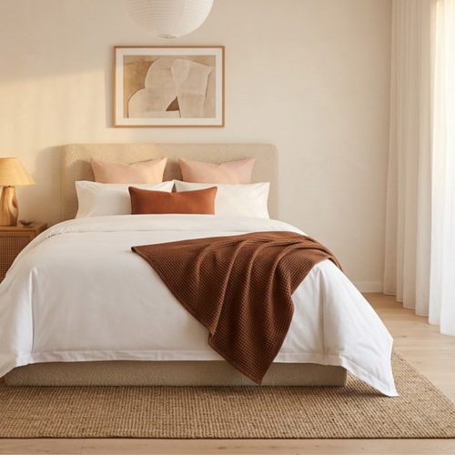 Super King Quilt Cover Tailored White Classic Percale
