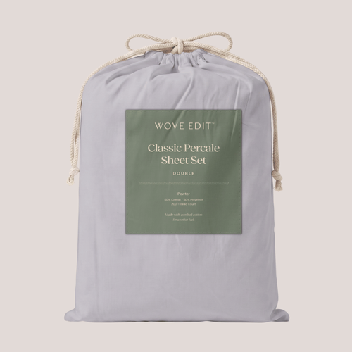 Classic Percale Double Sheet Set Pewter
