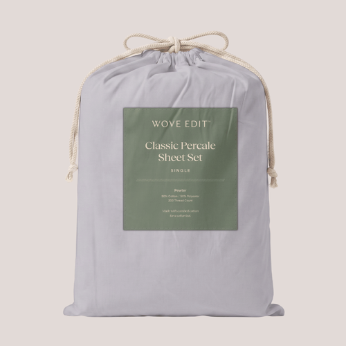 Classic Percale Single Sheet Set Pewter