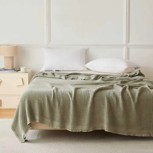 Waffle Weave Eucalyptus Blanket - Double / Queen 