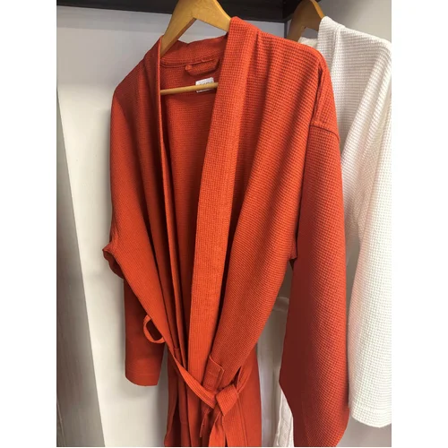 Cotton Waffle Robe - Burnt Cinnamon 