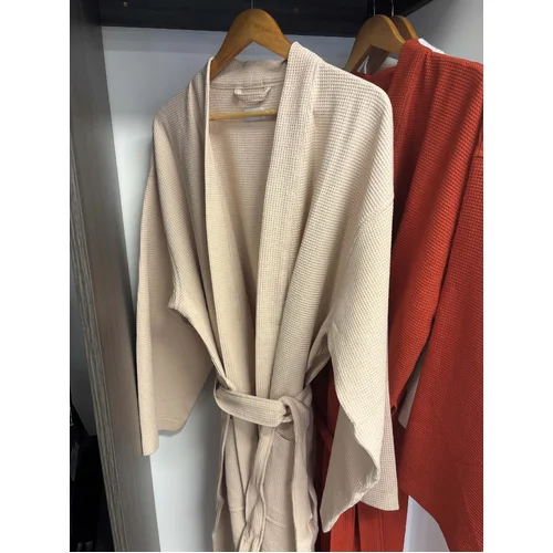 Cotton Waffle Robe - Natural 