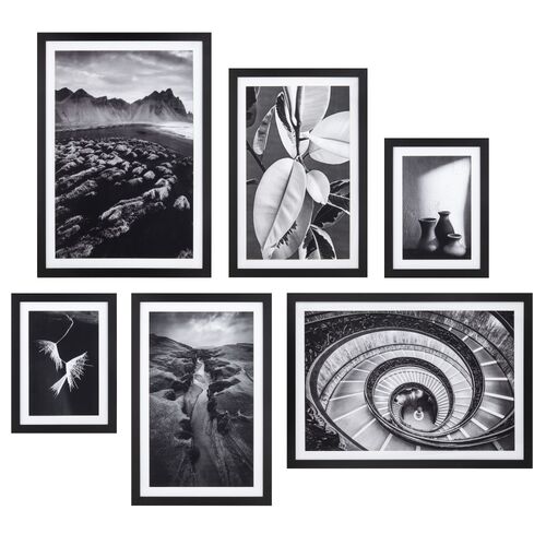 Amalfi Photographic Gallery Wall Decor Set/6 Black/White 2X 30X40CM/2X 40X60CM/2X50X70CM