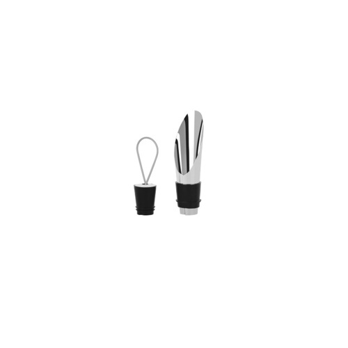 Zanzi Wine Bottle Stopper With Pouring Spout Stainless Steel